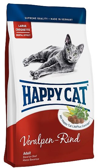 Happy Cat (Хэппи Кэт) Supreme Fit & Well Voralpen Rind. Сухой корм для взрослых кошек с альпийской говядиной, 0,300 кг